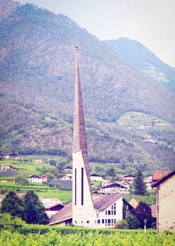  Modern Church at the Foot of the Italian Alps, Instagram Effect