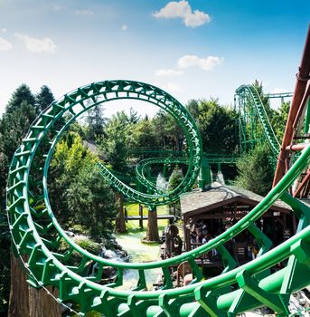 CASTELNUOVO DEL GARDA, Italy - September 08: Gardaland Theme Park in Castelnuovo Del Garda, Italy on Tuesday, September 8, 2015. Three million people visit the park on a yearly basis.