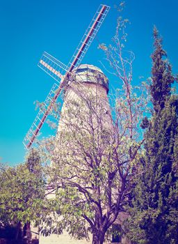 Montefiore Windmill in Jerusalem, Israel, Instagram Effect