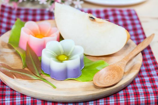 Thailand tradition ,Flower Dessert Coconut Jelly