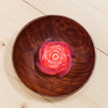 Thai dessert jelly on wooden background