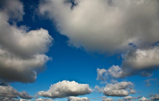 Nice blue sky with clouds formation in Denmark