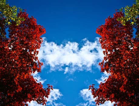 Nice blue sky with clouds formation in Denmark