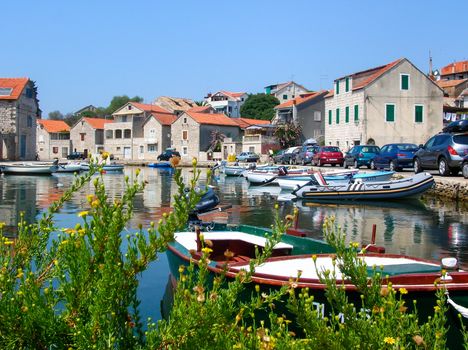 vrboska a small harbor on the island of Hvar , Croatia