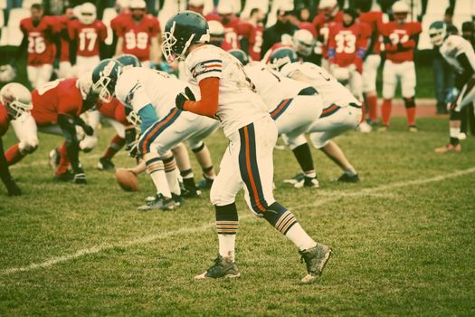 american football on stadium