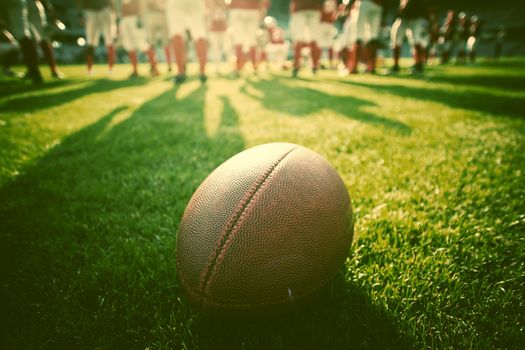 american football on stadium