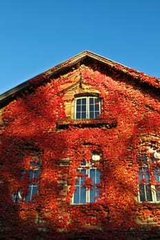 Old red brick house in denmark