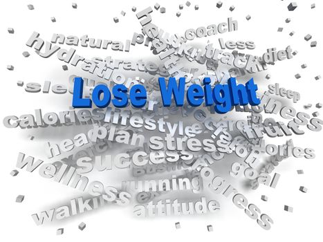 3d image Lose weight word cloud concept