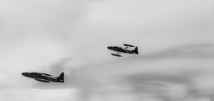 LETHBRIDGE CANADA 25 JUN 2015: International Air Show and Open House for Canadian, USA and British  current and historical military and civilian aircrafts. There were also numerous flights as well.