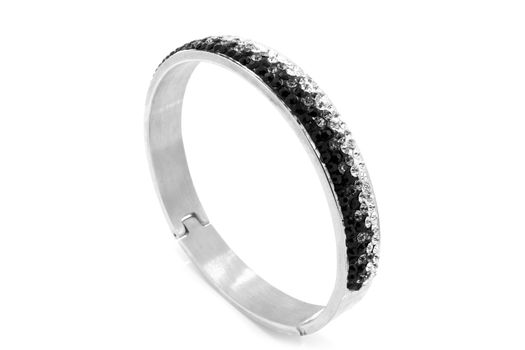 Stainless steel bracelet on a white background