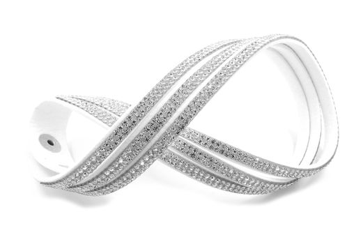 Modern bracelet with crystals on a white background