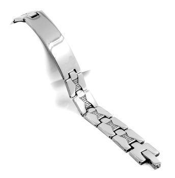 Stainless steel bracelet on a white background