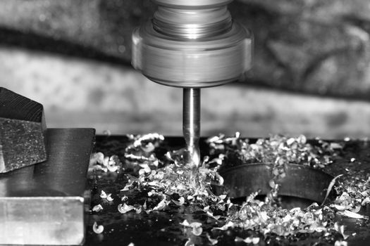 Close up photo of a CNC drilling 