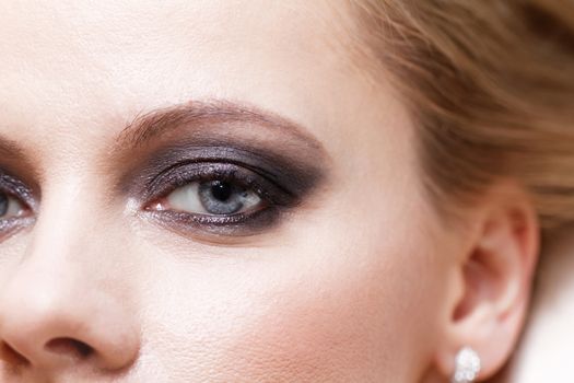 Photo of a woman smokey eye makeup