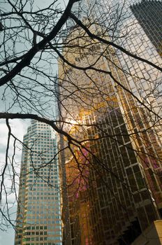 Buildings in financial district in downtown Toronto, Canada.