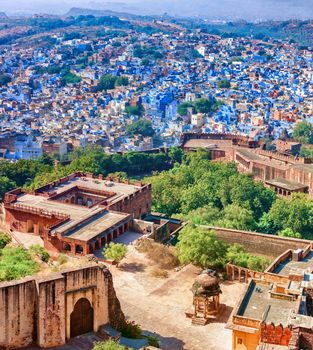 
 Jodhpur. View from Blue City and Mehrangarh Fort. Rajasthan, India, Asia