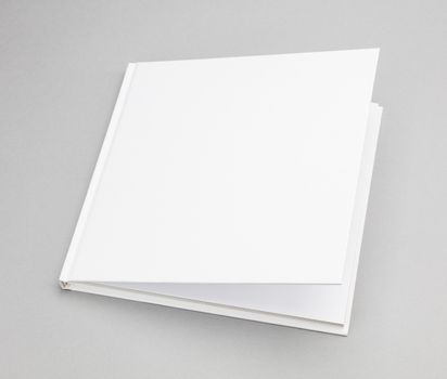 Blank book with ajar white cover