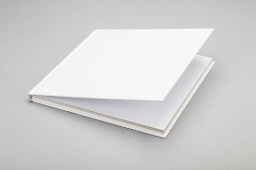 Blank book with ajar white cover