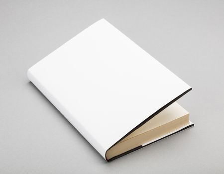 Blank book with ajar white cover