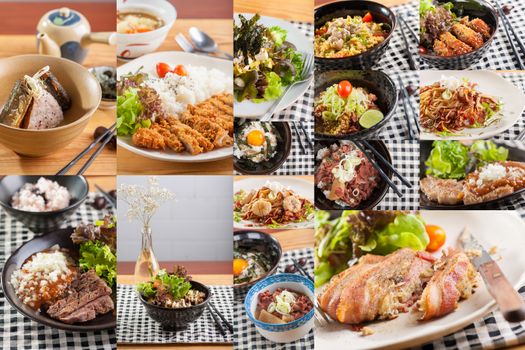 A collection of Japanese fusion food
