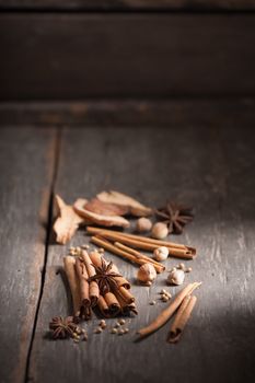 Five spices stewed ingredients with film filter effect