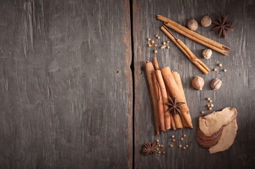 Five spices stewed ingredients with low key scene