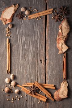 Five spices stewed ingredients with low key scene