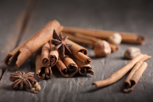 Five spices stewed ingredients with low key scene