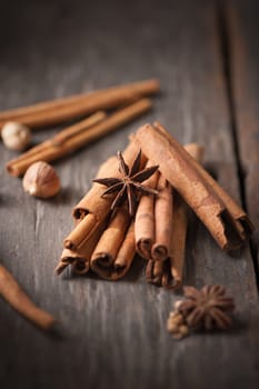 Five spices stewed ingredients with low key scene