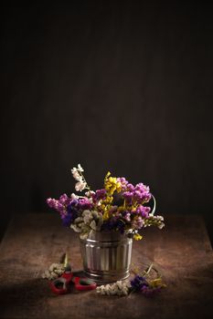 Statice Flower - Limonium with low key scene