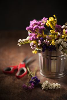 Statice Flower - Limonium with low key scene