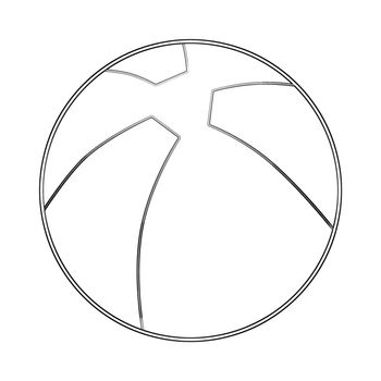 Illustration: Coloring Book Series: Sport Ball: Beach Volleyball. Soft thin line. Print it and bring it to Life with Color! Fantastic Outline / Sketch / Line Art Design.