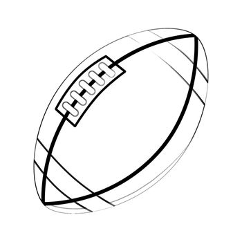 Illustration: Coloring Book Series: Sport Ball: Rugby Ball. Football. Soft thin line. Print it and bring it to Life with Color! Fantastic Outline / Sketch / Line Art Design.