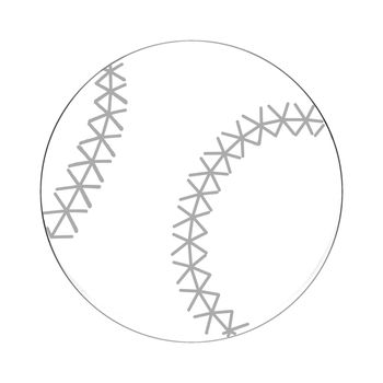 Illustration: Coloring Book Series: Sport Ball: BaseBall. Soft thin line. Print it and bring it to Life with Color! Fantastic Outline / Sketch / Line Art Design.