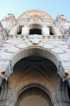 Famous Basilica of Notre-Dame de Fourviere in Lyon, France