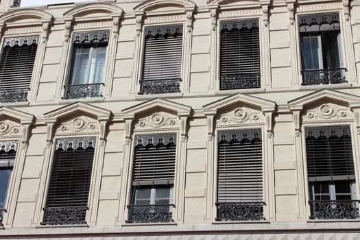 Renaissance Building Facade in the city center of Lyon, France