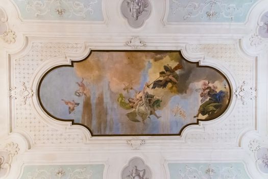 VICENZA, ITALY - MAY 13: The fresco "the triumph of Virtue and Intelligence on Error" by Giambattista Tiepolo, inside villa Cordellina Lombardi in Vicenza on Wednesday, May 13, 2015.