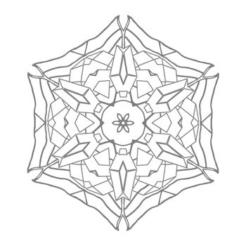 Illustration: Coloring Book Series: Magnificent Diamond Flower. Soft line. Print it and bring it to Life with Color! Fantastic Outline / Sketch / Line Art Design.