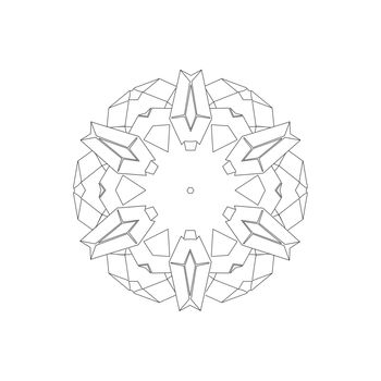 Illustration: Coloring Book Series: Diamond Flower. Soft thin line. Print it and bring it to Life with Color! Fantastic Outline / Sketch / Line Art Design.