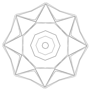 Illustration: Coloring Book Series: Octagon. Soft thin line. Print it and bring it to Life with Color! Fantastic Outline / Sketch / Line Art Design.