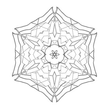 Illustration: Coloring Book Series: Magnificent Diamond Flower. Soft line. Print it and bring it to Life with Color! Fantastic Outline / Sketch / Line Art Design.