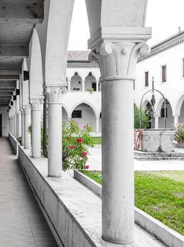 LONIGO, ITALY - JUN 13: Franciscan church of San Daniele, built by the Friars Minor of St. Francis in 1253 on Saturday, Jun 13, 2015.