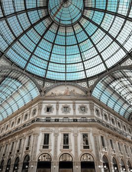 MILAN, ITALY - CIRCA JUNE 2015 : Gallery Vittorio Emanuele II in Milan, designed and built by Giuseppe Mengoni between 1865 and 1877.