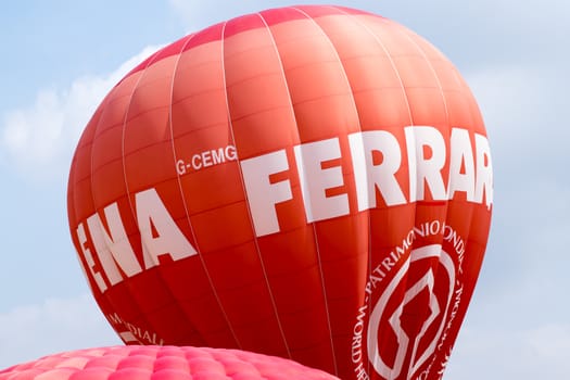 FERRARA, ITALY - SEPTEMBER 13: Ferrara ballon festival is a major annual gathering for fans of hot air balloons and paragliders on Ferrara Saturday, September 13, 2014.