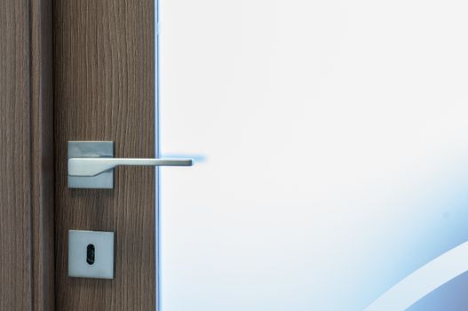 Modern contemporary satin handle and keyhole detail