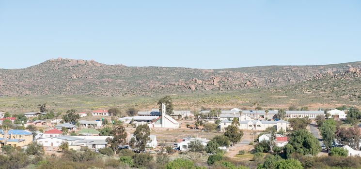 GARIES, SOUTH AFRICA - AUGUST 20, 2015: Panorama of Garies, a small town in the Northern Cape Namaqualand