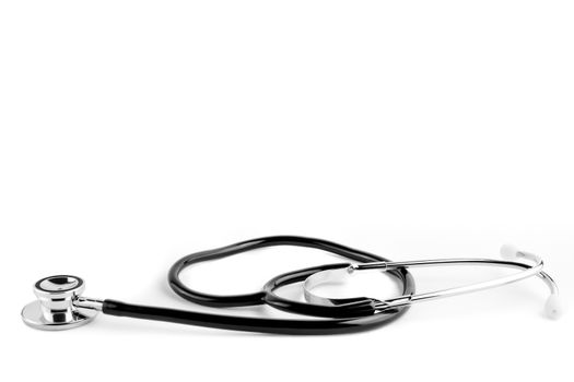 stethoscope on white background with space for text