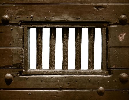 Detail Of The Bars Of An Old Prison Or Jail Cell Door