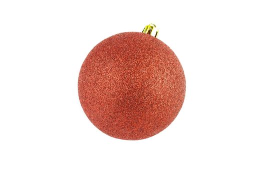 A bright red christmas ornament, isolated on white with clipping path