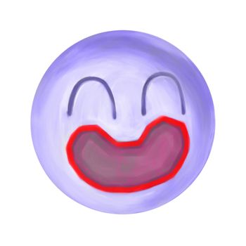 Illustration: The Strange Smiley Emoji Ball. When you are happy, it is happy. When you are sad, it is sad.  Are you really happy now? Element / Character Design - Fantastic / Cartoon Style